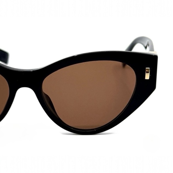 FENDI Brown Oversized Cat Eye UV Sunglasses Style FE400351 01E FENDI F logo NEW - Picture 8 of 14